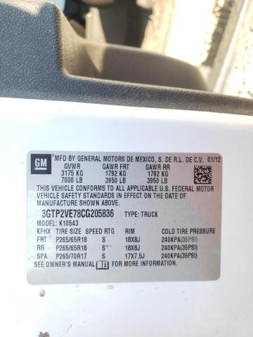3GTP2VE78CG205836 GMC Sierra K1500 Sle