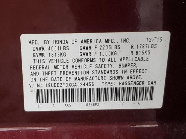 2016 ACURA ILX BASE W - 19UDE2F3XGA024456