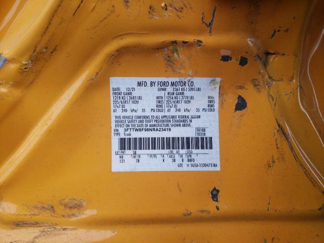 3FTTW8F98NRA23419 Ford Maverick Xl