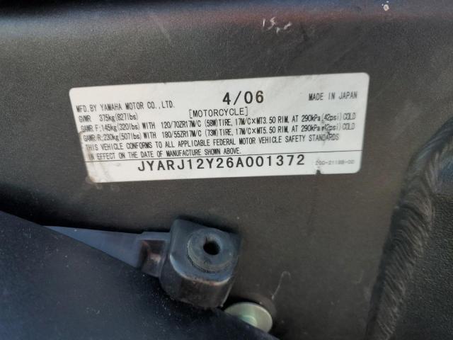 2006 YAMAHA YZF 600R - JYARJ12Y26A001372