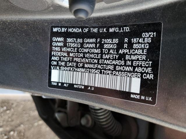 2021 HONDA 1100 SHHFK7H48MU219542