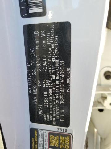 3KPF24AD6ME409078 KIA FORTE FE