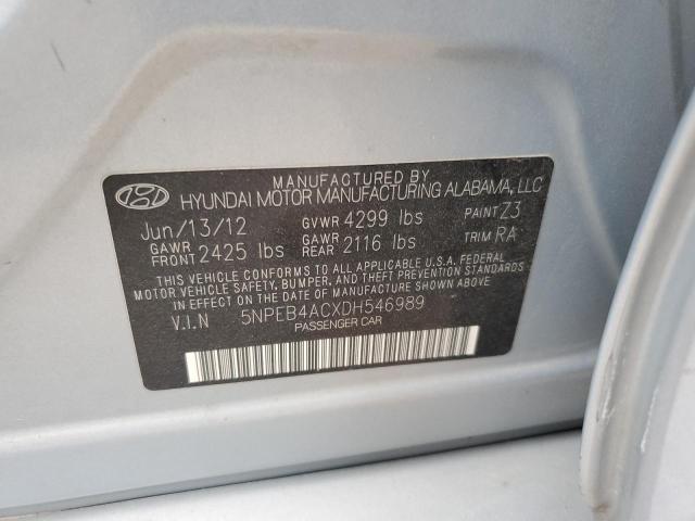 VIN 5NPEB4ACXDH546989 2013 HYUNDAI SONATA no.12