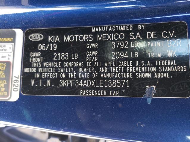 3KPF34ADXLE138571 KIA Forte Gt Line