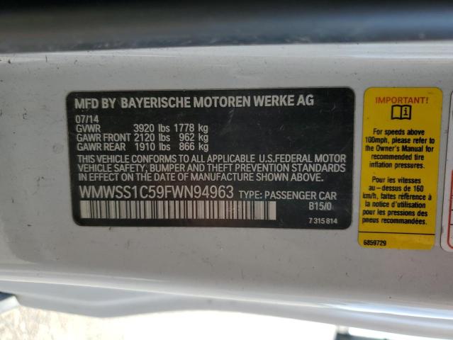 2015 MINI COOPER PAC WMWSS1C59FWN94963