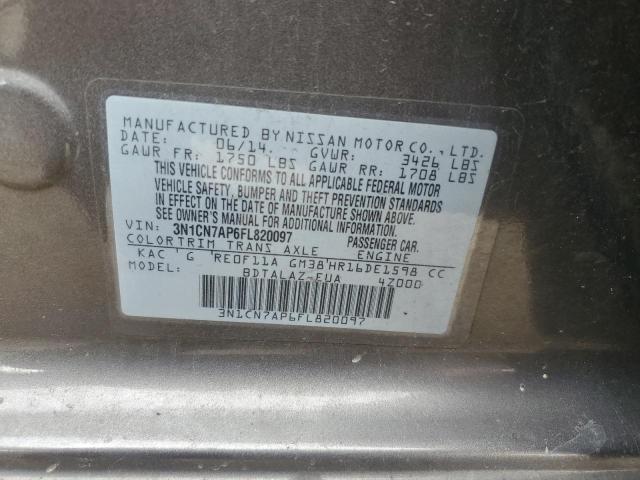2015 NISSAN VERSA S AU 3N1CN7AP6FL820097