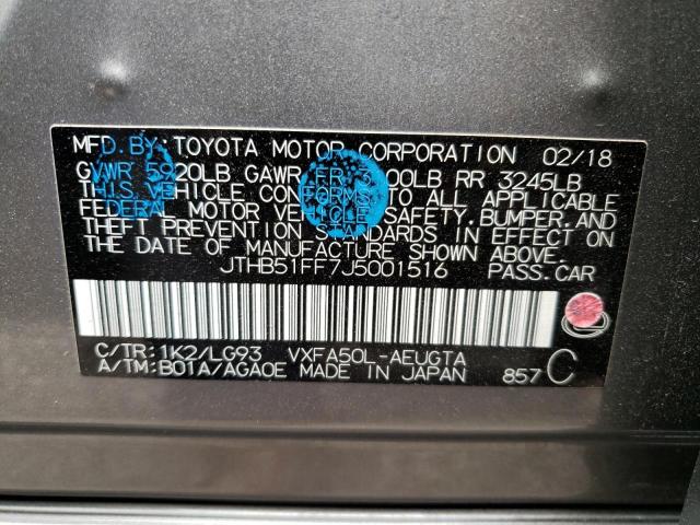 2018 LEXUS LS 500 BAS JTHB51FF7J5001516