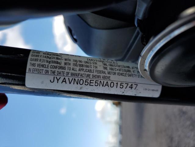 2022 YAMAHA XVS950 CUD JYAVN05E5NA015747