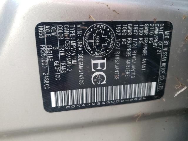 2021 NISSAN ROGUE PLAT JN8AT3DD6MW314706