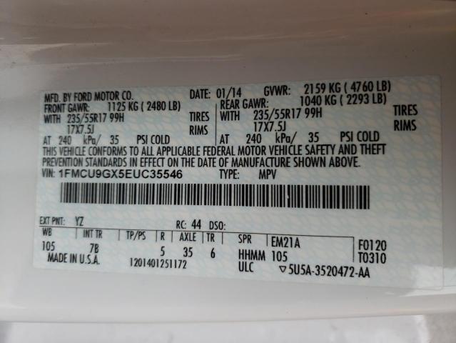1FMCU9GX5EUC35546 Ford ESCAPE SE
