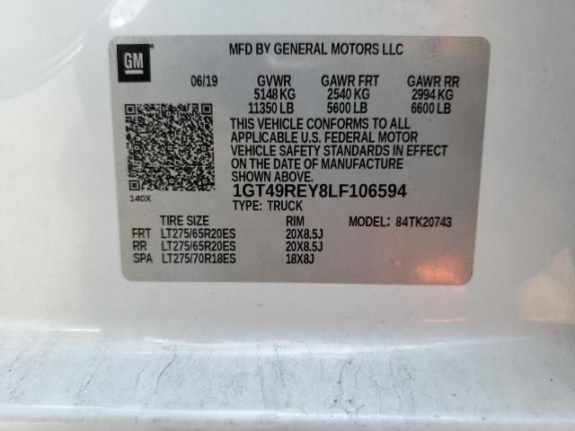 2020 GMC SIERRA K25 - 1GT49REY8LF106594