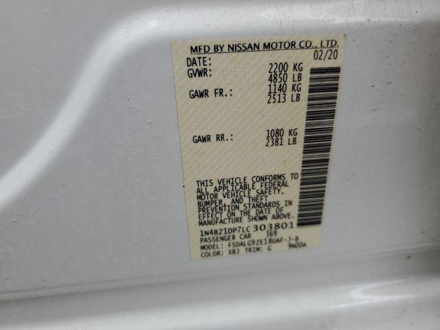 2020 NISSAN LEAF SL PL 1N4BZ1DP7LC303801