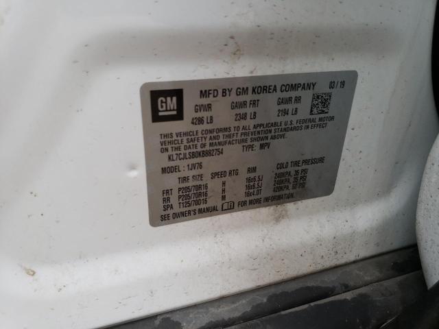 2019 CHEVROLET TRAX 1LT - KL7CJLSB0KB882754