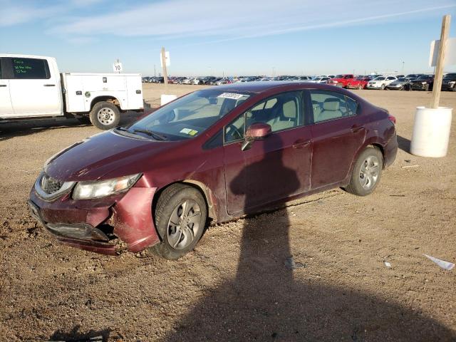 Salvage cars for sale from Copart Amarillo, TX: 2013 Honda Civic LX