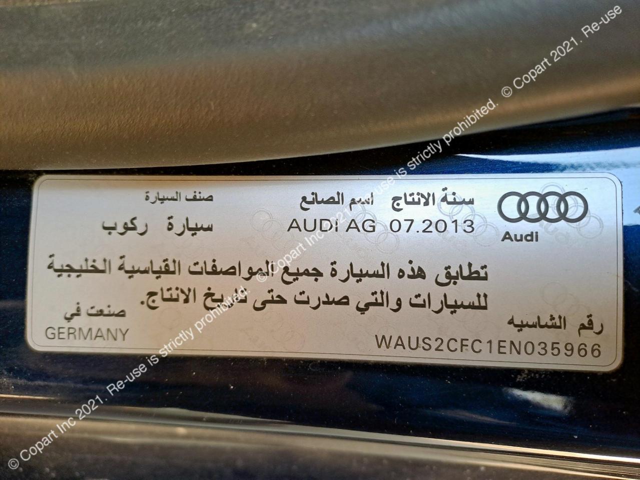 WAUS2CFC1EN035966 - 2014 Audi S7 - #70475822