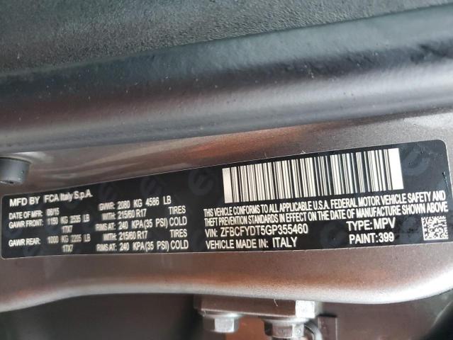ZFBCFYDT5GP355460 Fiat 500x Lounge