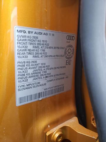 2019 AUDI Q8 PRESTIG WA1FVAF18KD014722