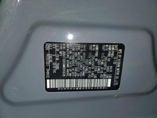 2021 NISSAN ROGUE PLAT JN8AT3DD0MW305628