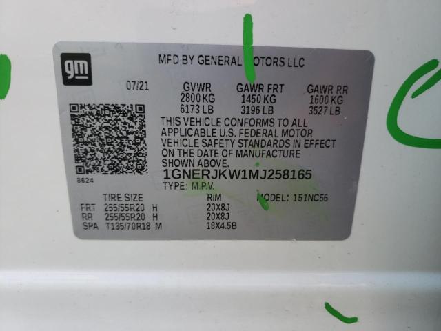 2021 CHEVROLET TRAVERSE R 1GNERJKW1MJ258165