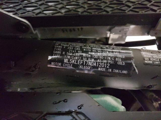 2022 KAWASAKI KL650 F - ML5KLEF17NDA12012