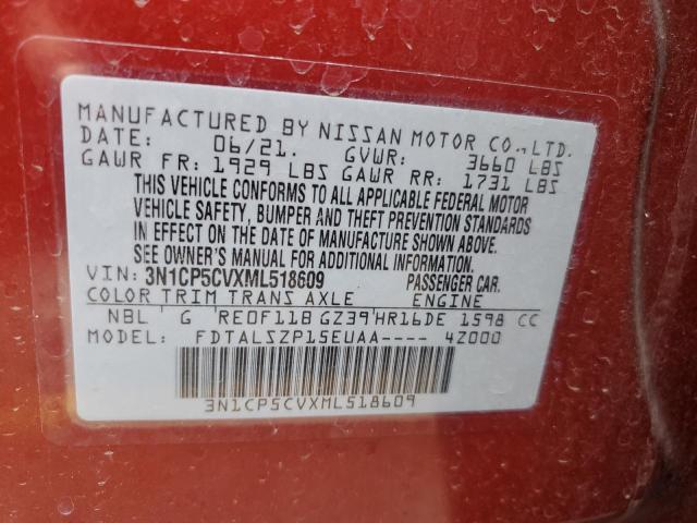 3N1CP5CVXML518609 Nissan KICKS SV
