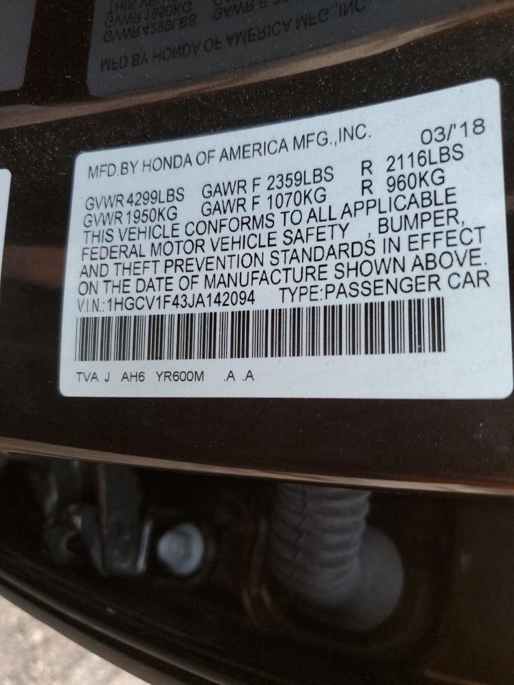 1HGCV1F43JA142094 HONDA ACCORD 2018