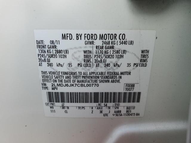 2LMDJ6JK7CBL00770 Lincoln MKX