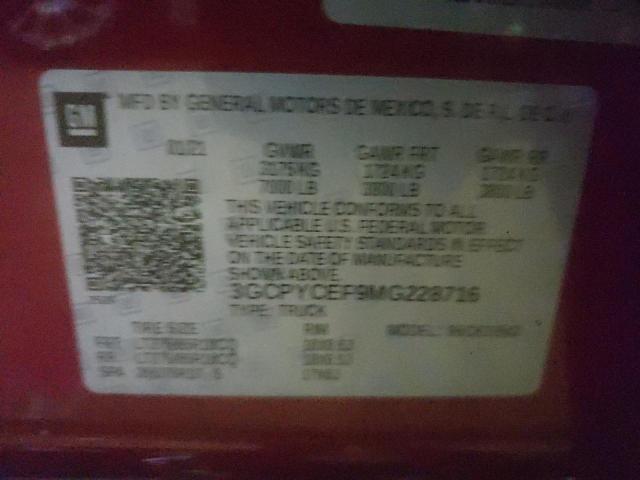 2021 CHEVROLET SLVRD 1500 3GCPYCEF9MG228716