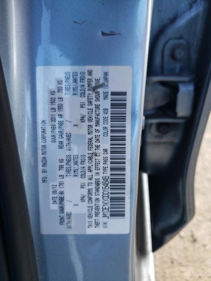 2013 Mazda Mazda2 VIN: JM1DE1KY0D0154645 Lot: 69612402
