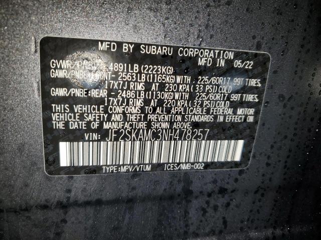 2022 SUBARU FORESTER W JF2SKAMC3NH478257