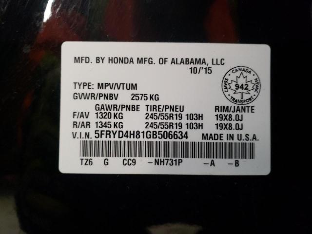 5FRYD4H81GB506634 Acura Mdx Elite