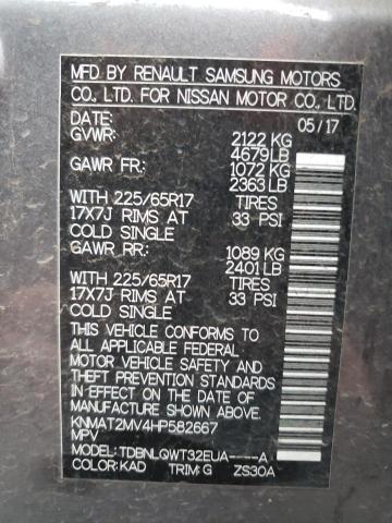 KNMAT2MV4HP582667 Nissan ROGUE S