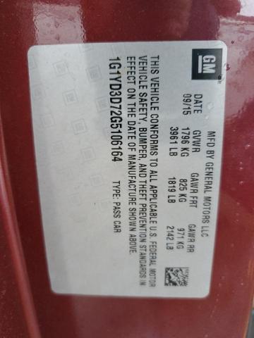 2016 CHEVROLET CORVETTE S - 1G1YD3D72G5106164