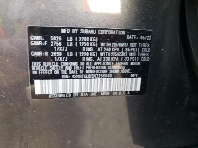 2022 SUBARU OUTBACK WI 4S4BTGUD5N3256660