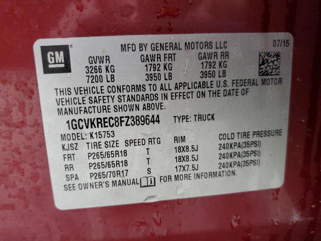 2015 CHEVROLET SILVERADO2 1GCVKREC8FZ389644