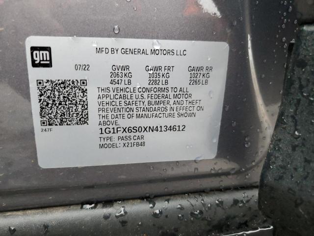 2022 CHEVROLET BOLT EV 2L 1G1FX6S0XN4134612