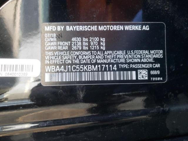 2019 BMW 430I GRAN - WBA4J1C55KBM17114