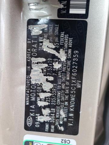 2015 KIA SEDONA SXL KNDME5C1XF6027359