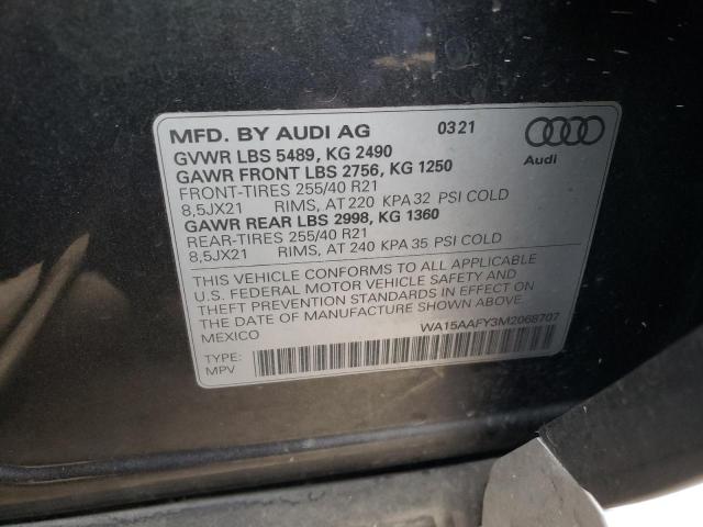2021 AUDI Q5 SPORTBA WA15AAFY3M2068707