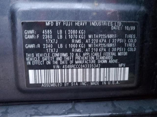 2010 Subaru Outback 2.5I Premium VIN: 4S4BRCCC0A3335342 Lot: 69883172