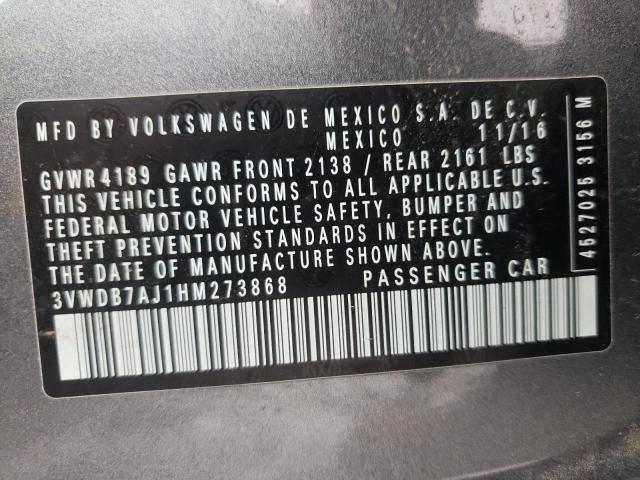 2017 VOLKSWAGEN JETTA SE - 3VWDB7AJ1HM273868