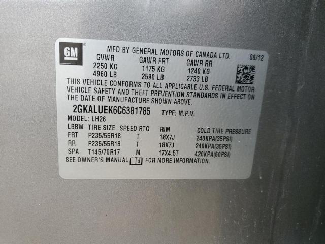 2GKALUEK6C6381785 GMC Terrain Slt