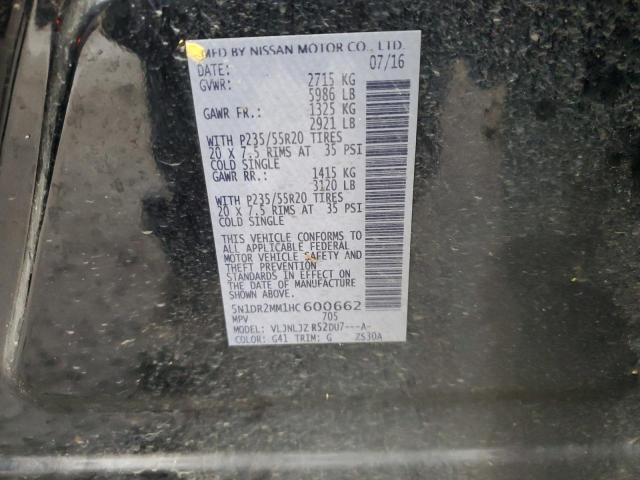 5N1DR2MM1HC600662 Nissan Pathfinder S