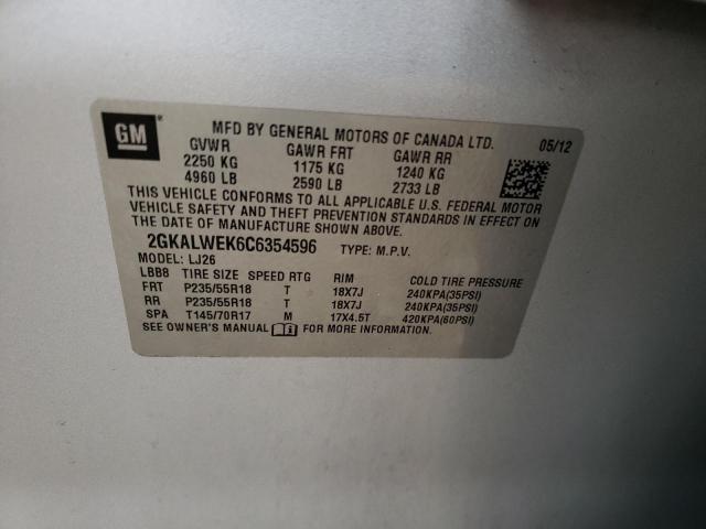 2GKALWEK6C6354596 GMC Terrain Slt