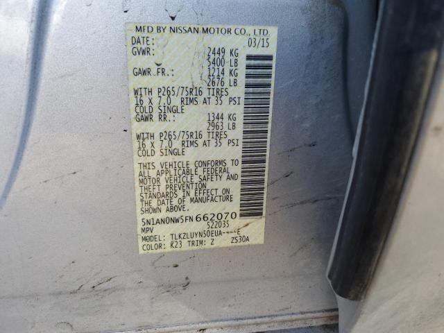 2015 NISSAN XTERRA X - 5N1AN0NW5FN662070