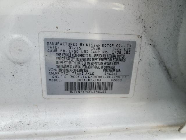 2015 NISSAN VERSA S 3N1CN7APXFL898155