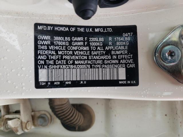 2017 HONDA CIVIC TYPE - SHHFK8G78HU200576