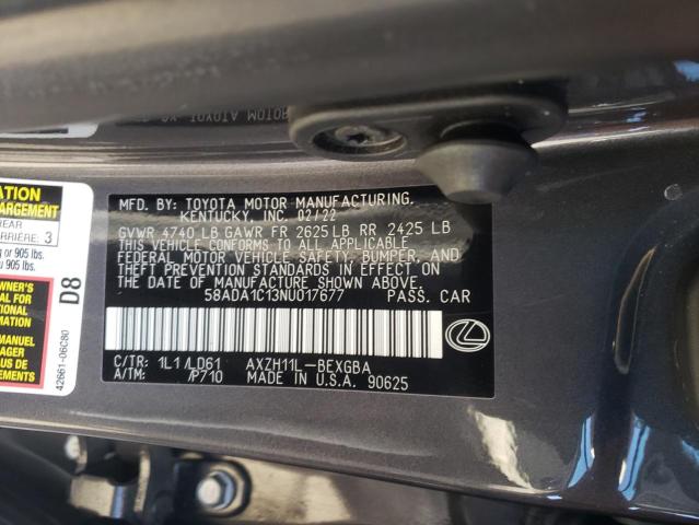 2022 LEXUS ES 300H BA 58ADA1C13NU017677