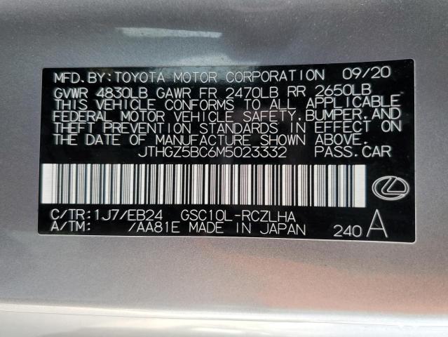 2021 LEXUS RC 350 BAS JTHGZ5BC6M5023332