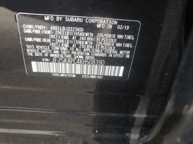 2019 SUBARU FORESTER S - JF2SKAPC4KH508390